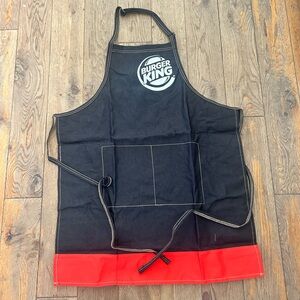 Vintage Burger King Apron One Size Black Red Pocket Fast Food Work BK Crew